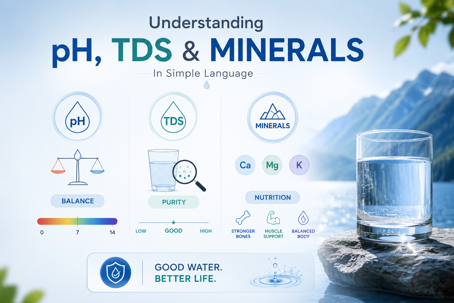 Understanding pH, TDS and Minerals in Drinking Water - In  Simple Language