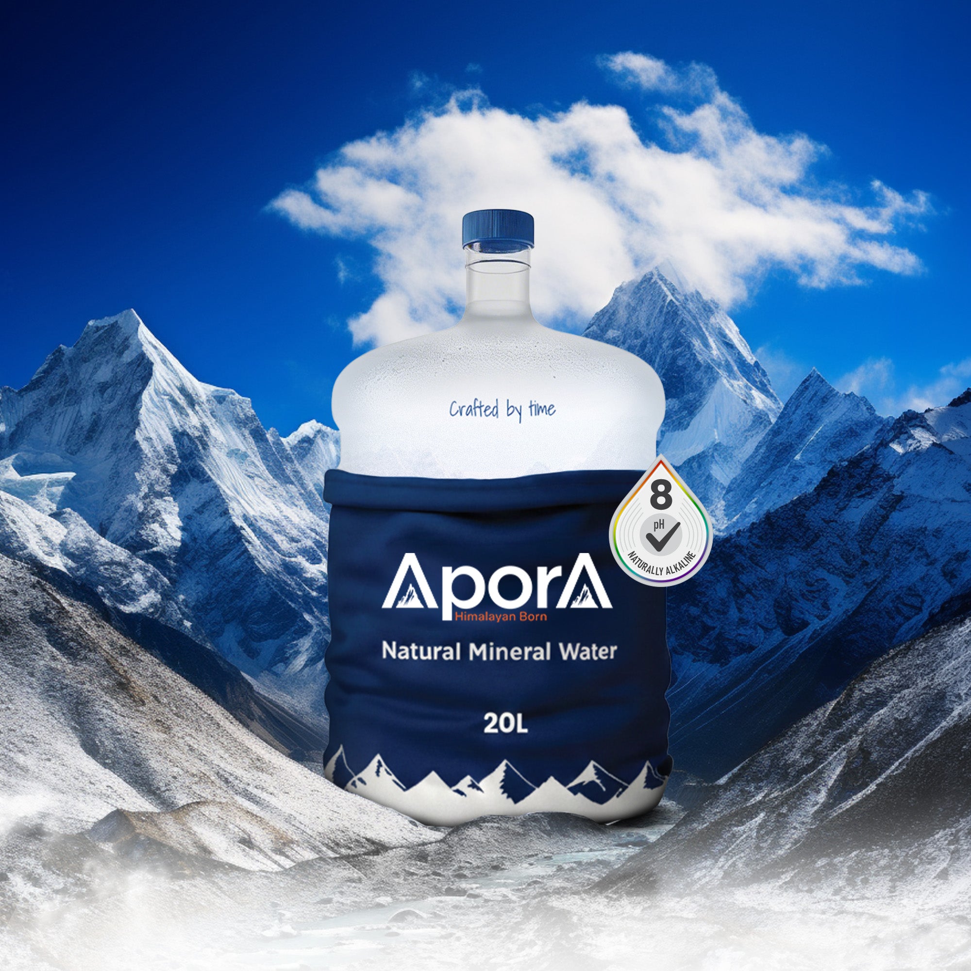 AporA Himalayan Born Natural Mineral Water | Natural pH~8 | TDS>250 | 1 X 20L